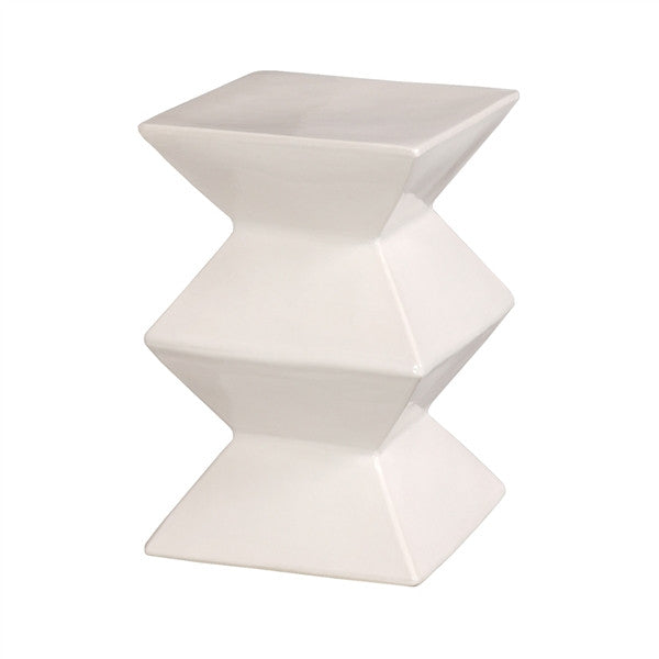 zigzag garden stool in white design by emissary 1