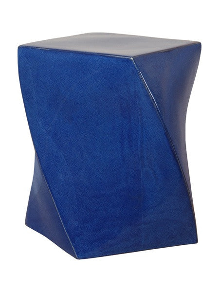 twist garden stool in blue design by emissary 1