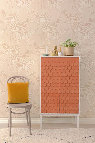 product image for Safari Stripes Dusty Beige Wallpaper by Majvillan 30