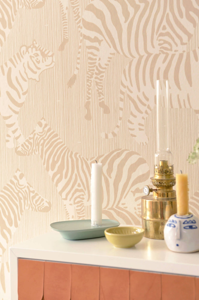 media image for Safari Stripes Dusty Beige Wallpaper by Majvillan 210