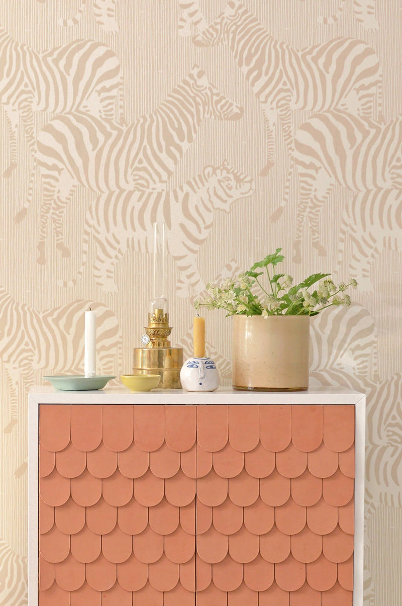media image for Safari Stripes Dusty Beige Wallpaper by Majvillan 280