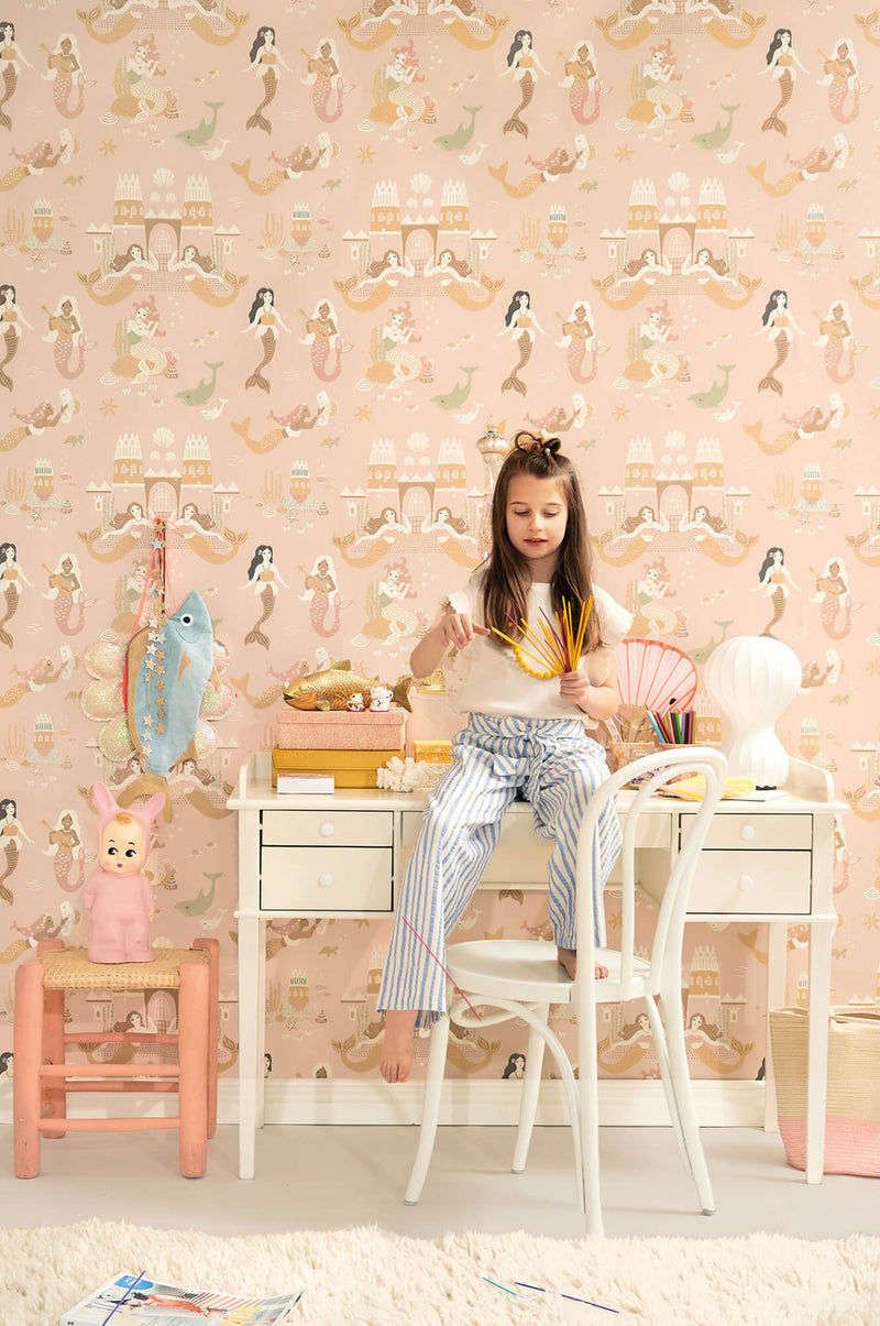 media image for Mermaid Reef Wallpaper in Sweet Pink 273