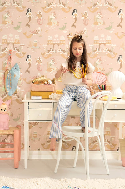 product image for Mermaid Reef Wallpaper in Sweet Pink 19