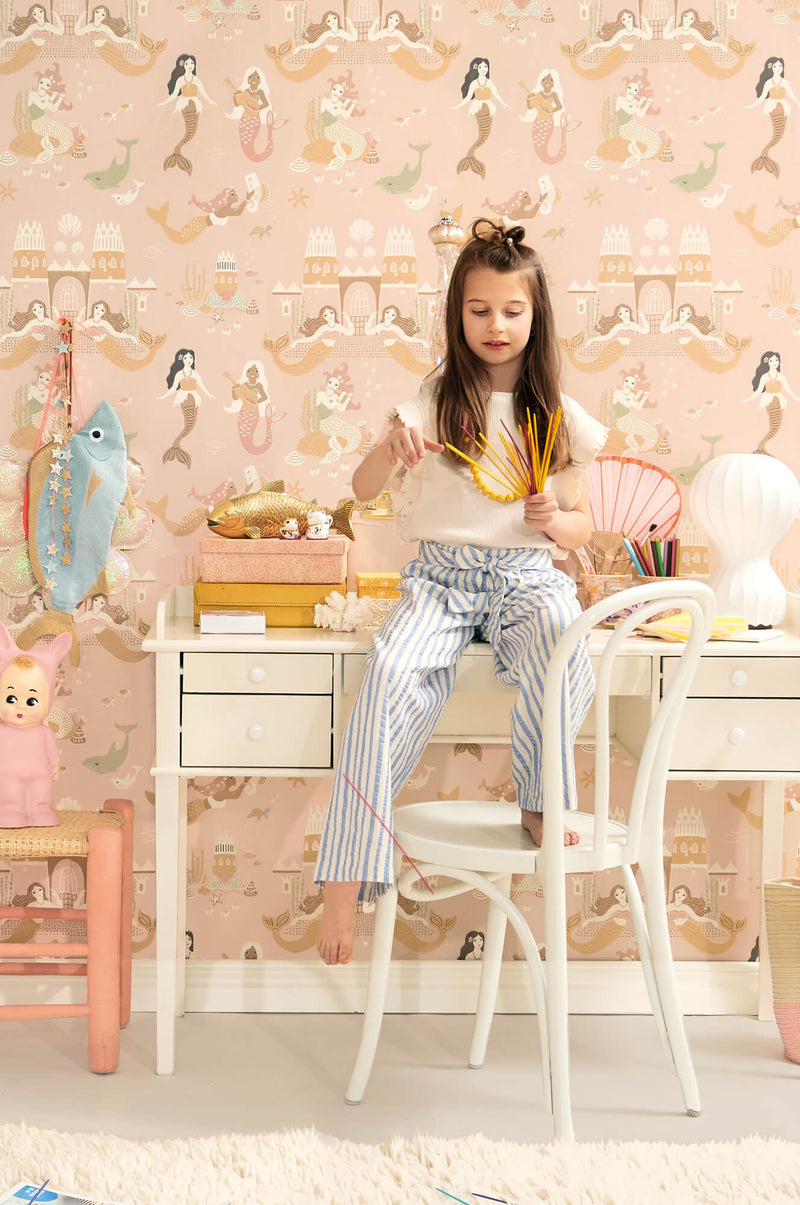 media image for Mermaid Reef Wallpaper in Sweet Pink 219