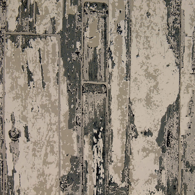 media image for Sample Faux Wood Plank Wallpaper in Ivory/Grey/Black 219