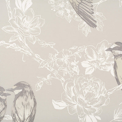 product image of Sample Floral Vine Traditional Wallpaper in Ivory/Grey 567