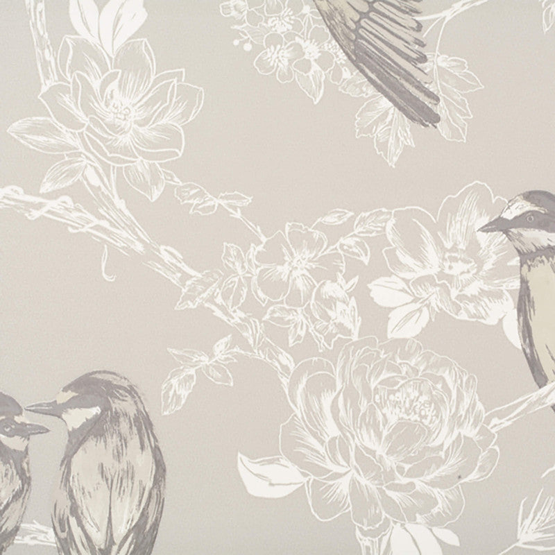 media image for Sample Floral Vine Traditional Wallpaper in Ivory/Grey 240