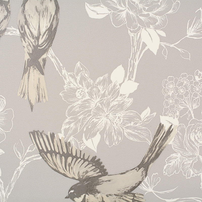 media image for Sample Floral Vine Traditional Wallpaper in Grey 232
