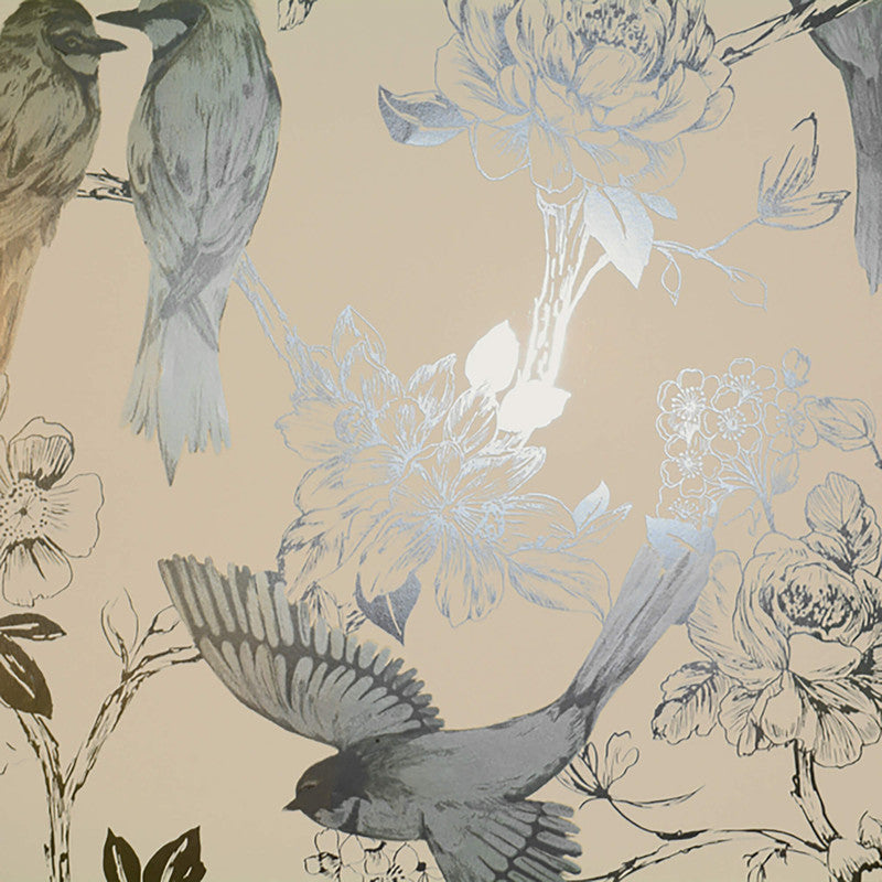 media image for Floral Vine Traditional Wallpaper in Ivory 212
