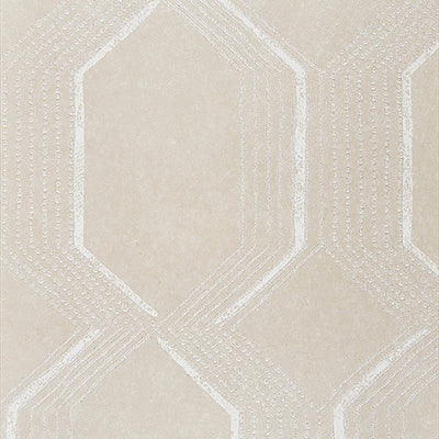 product image of Sample Geometric Ogee Beaded Wallpaper in Pearl Cream 534