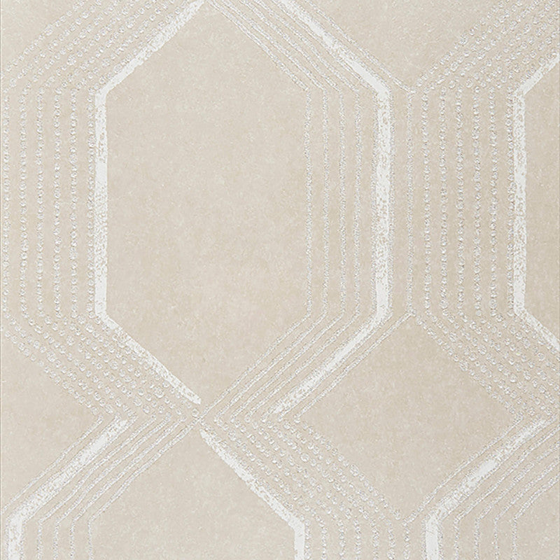 media image for Sample Geometric Ogee Beaded Wallpaper in Pearl Cream 292