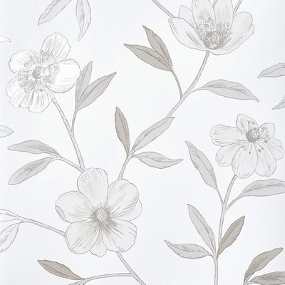 product image of Sample Floral Large Scale Wallpaper in Cream/Taupe 515