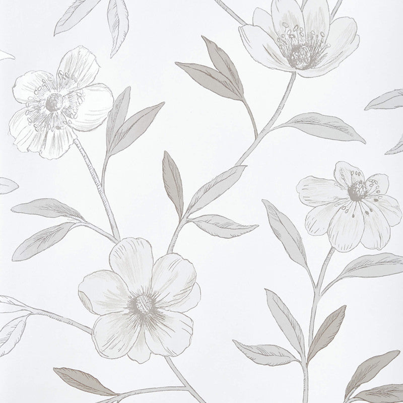 media image for Sample Floral Large Scale Wallpaper in Cream/Taupe 223