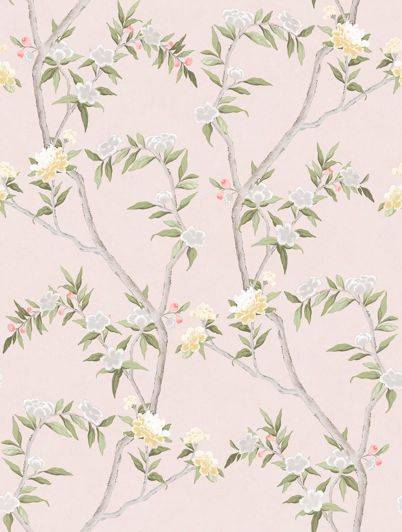 media image for Spring Blossom Chinoiserie Wallpaper in Soft Pink 269