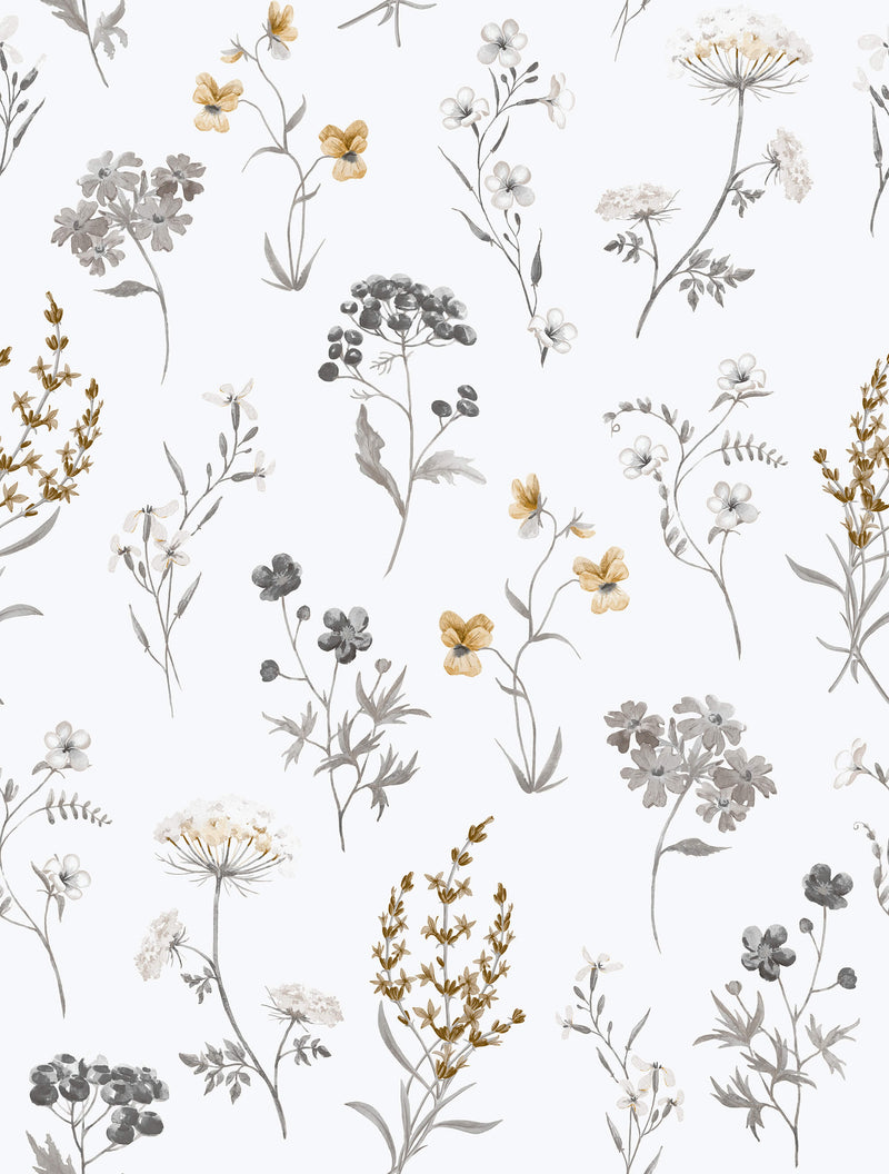media image for Spring Blossom Botanical Wallpaper in Grey 27