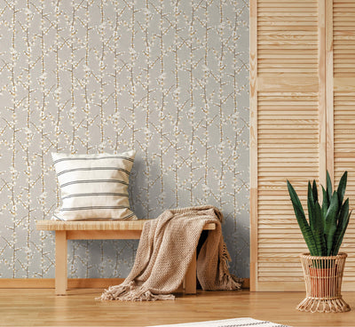product image for Spring Blossom Sakura Row Wallpaper in Green 89