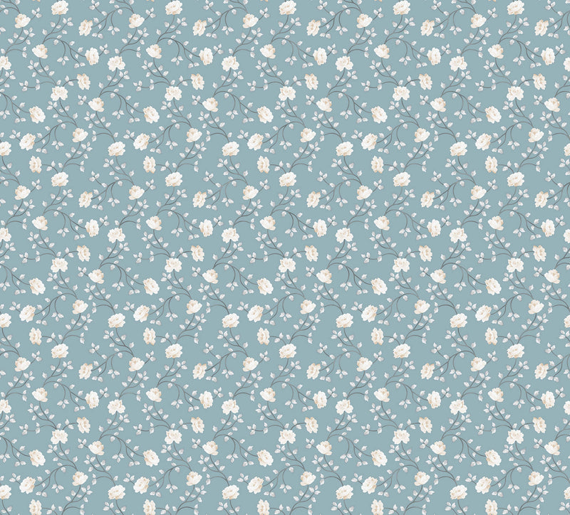 media image for Spring Blossom Petit Flowers Wallpaper in Blue 254