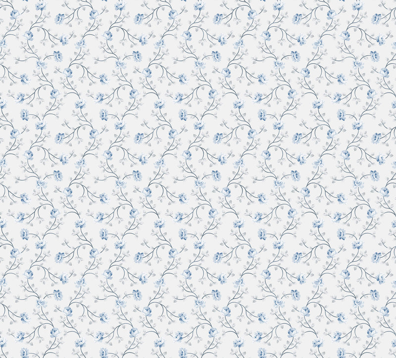 media image for Spring Blossom Petit Flowers Wallpaper in Blue/White 284