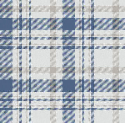 product image for Spring Blossom Plaid Wallpaper in Blue 42