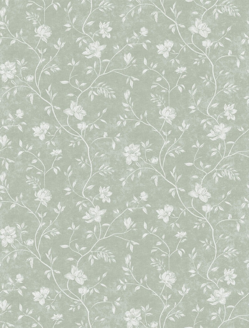 media image for Spring Blossom Magnolia Wallpaper in Green 28