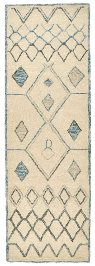 product image for Quillan Hand Tufted Beige and Blue Rug by BD Fine Flatshot Image 1 17