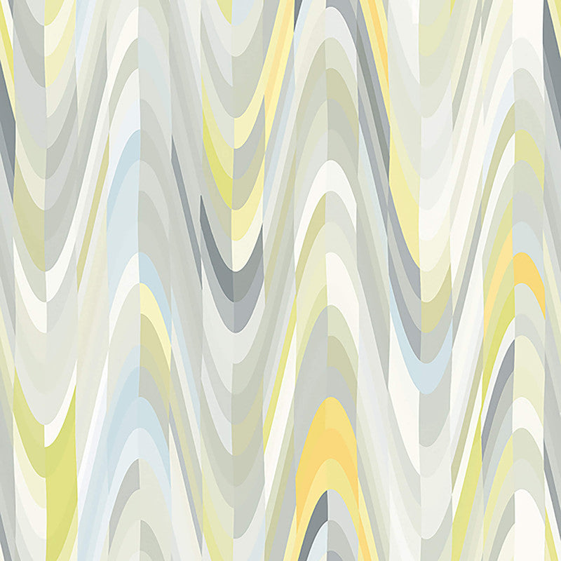 media image for Sample Wave Abstract Wallpaper in Multi Yellow 255