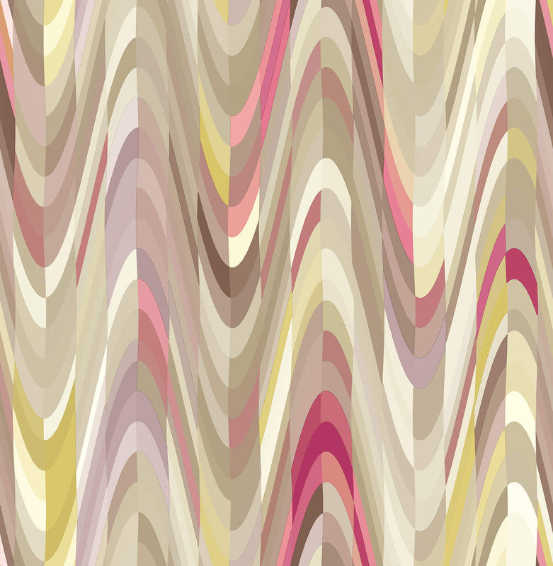 media image for Sample Wave Abstract Wallpaper in Multi Pink 212