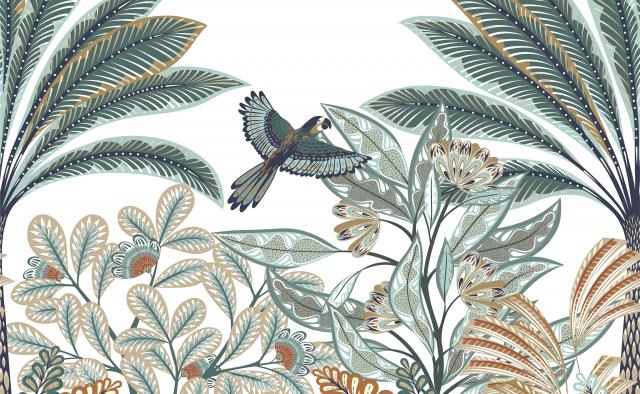 media image for Elle Decoration Tropical Dream Wall Mural in Green 217