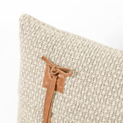 leather tie pillow in oatmeal by Four Hands 4