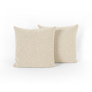 leather tie pillow in oatmeal by Four Hands 3