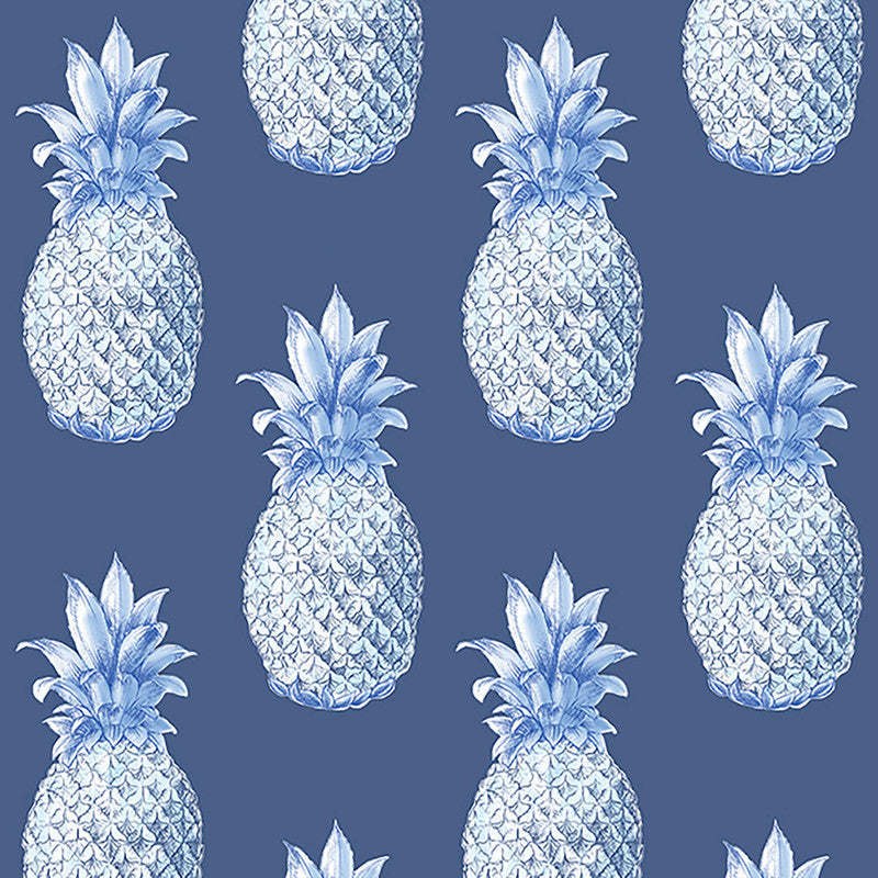 media image for Pineapple Whimsy Wallpaper in Grey/Navy 248