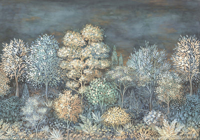 product image for Elle Decoration French Forest Wall Mural in Blue 32