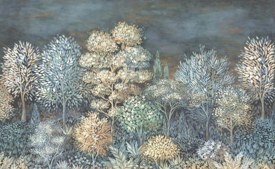 product image for Elle Decoration French Forest Wall Mural in Blue 25