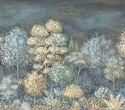 product image for Elle Decoration French Forest Wall Mural in Blue 51