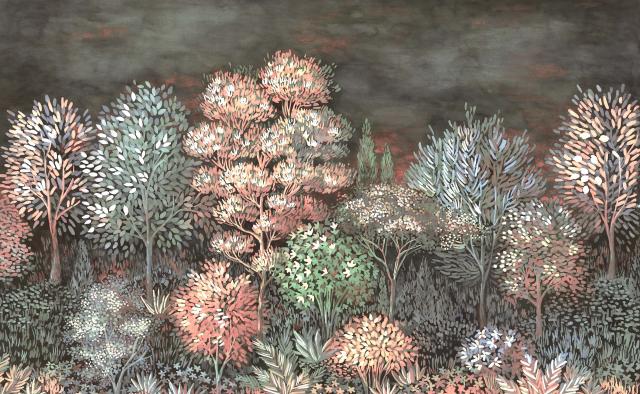 media image for Elle Decoration French Forest Wall Mural in Rose 242