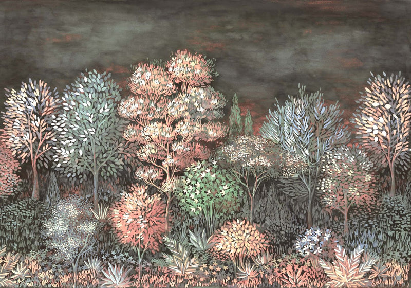 media image for Elle Decoration French Forest Wall Mural in Rose 227