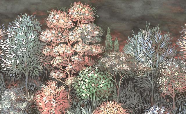 media image for Elle Decoration French Forest Wall Mural in Rose 238