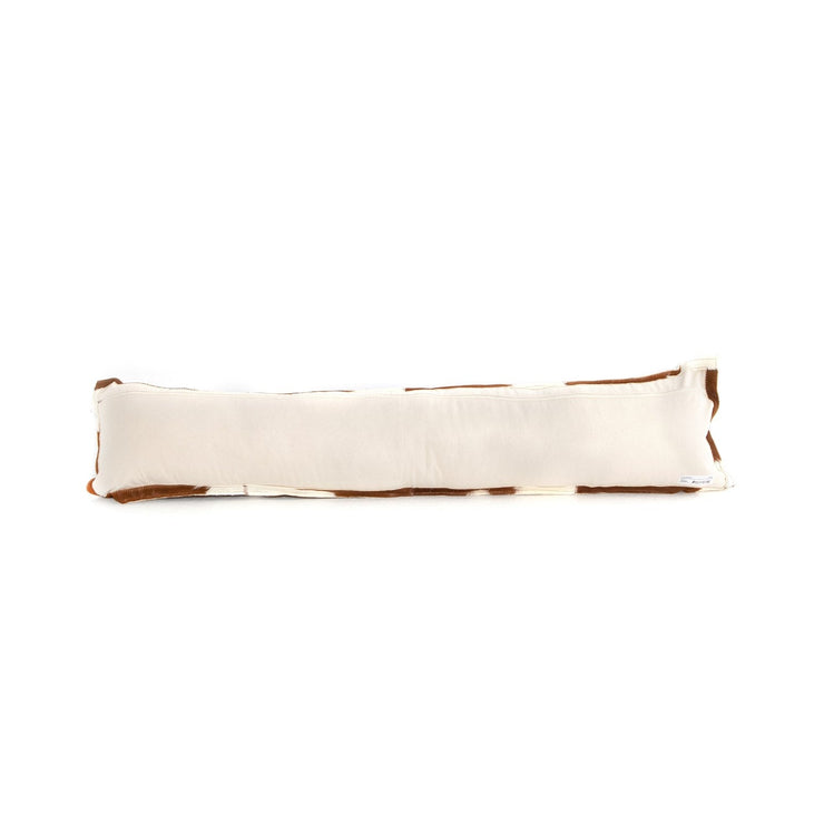 modern cowhide lumbar pillow in black white by Four Hands 3