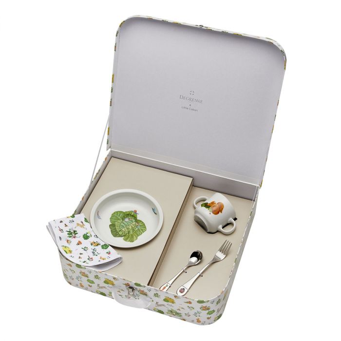 media image for Friends of the Vegetable Garden Suitcase with 5 Piece Tableware Set by Degrenne Paris 285
