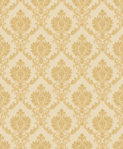 product image of Sample Damasco Wallpaper in Yellow/Neutrals 575