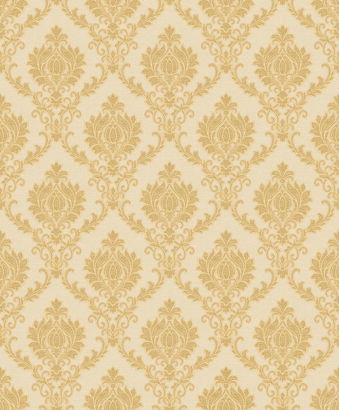 media image for Sample Damasco Wallpaper in Yellow/Neutrals 223