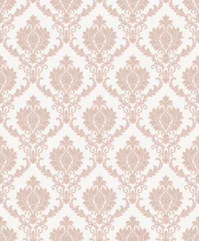 product image of Sample Damasco Wallpaper in Pink/Neutrals/Ivory 528