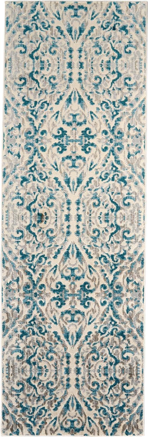 media image for Arsene Teal and Ivory Rug by BD Fine Flatshot Image 1 257