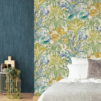product image for Tuvalu Blueberry Wallpaper from the Tropical Collection by Galerie Wallcoverings 88