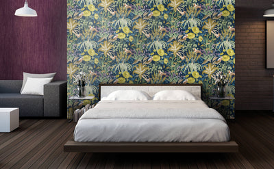product image for Moorea Blueberry Wallpaper from the Tropical Collection by Galerie Wallcoverings 39