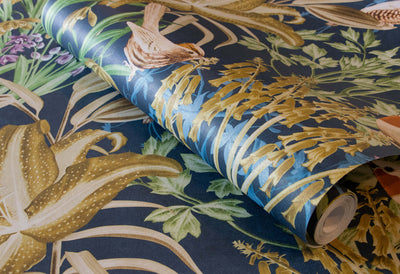 product image for Moorea Blueberry Wallpaper from the Tropical Collection by Galerie Wallcoverings 87