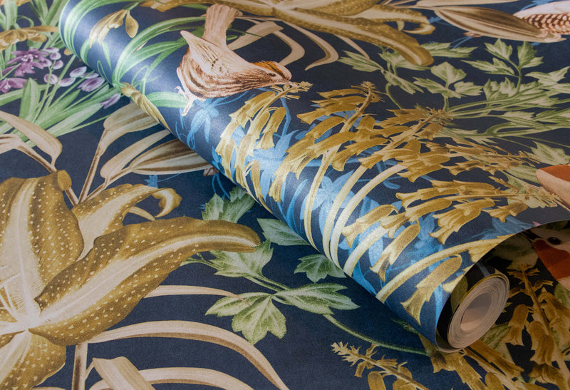 media image for Moorea Blueberry Wallpaper from the Tropical Collection by Galerie Wallcoverings 290