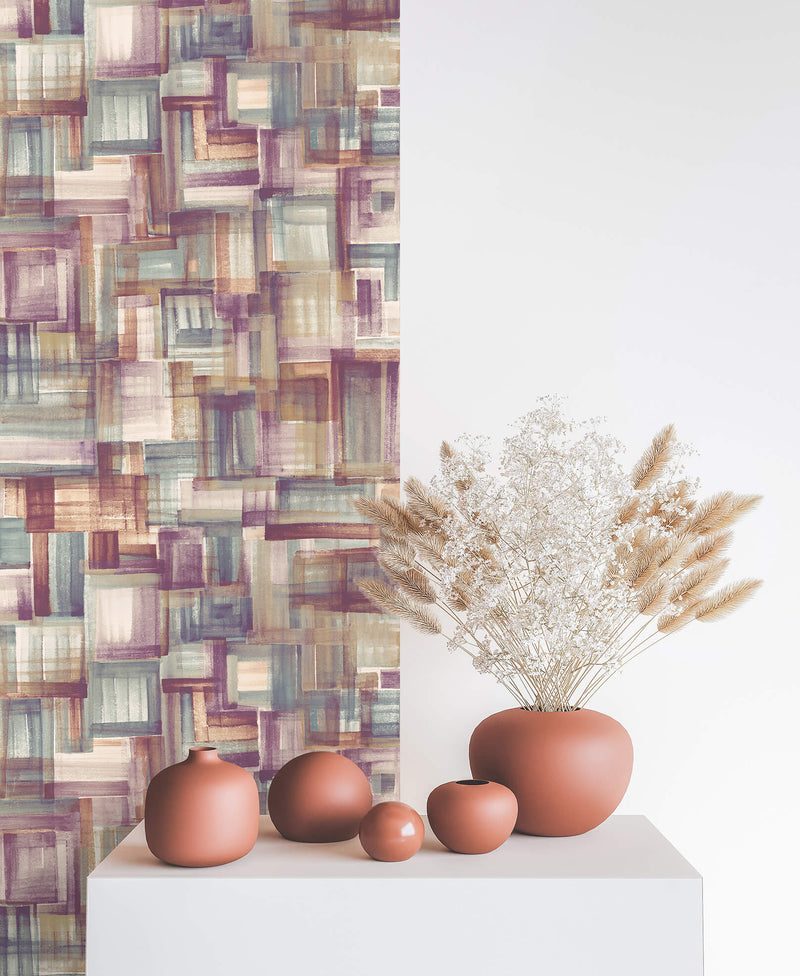 media image for Brush Mauve Wallpaper from the Crafted Collection by Galerie Wallcoverings 290