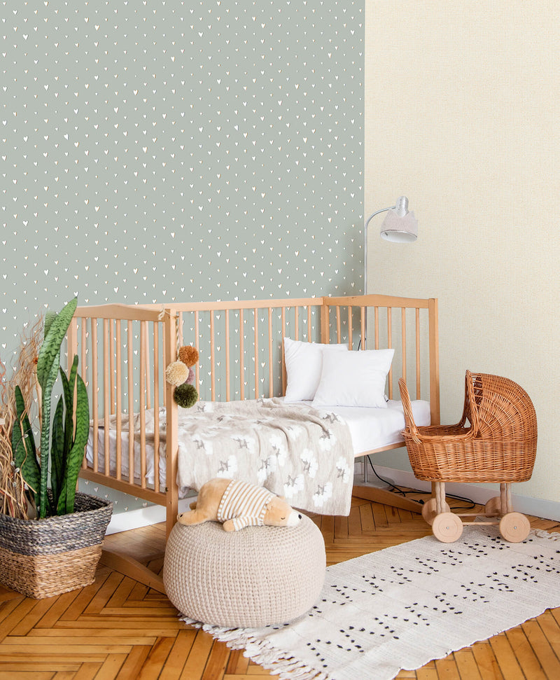 media image for Hearts Sage Wallpaper from the Great Kids Collection by Galerie Wallcoverings 25
