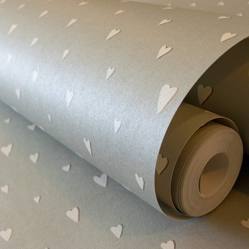 media image for Hearts Sage Wallpaper from the Great Kids Collection by Galerie Wallcoverings 285